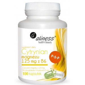 Cytrynian Magnezu 125 mg z B6 (P-5-P) 100 kaps. vege - Aliness